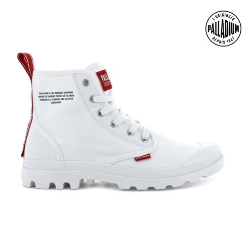 Palladium Pampa Hi Dare Men's Boots White | UK L614-NOL